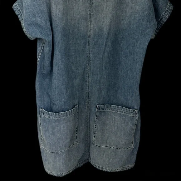 Lucky Brand Lace Up Denim Dress Tunic Dress with Pockets Sz XL - Picture 2 of 6